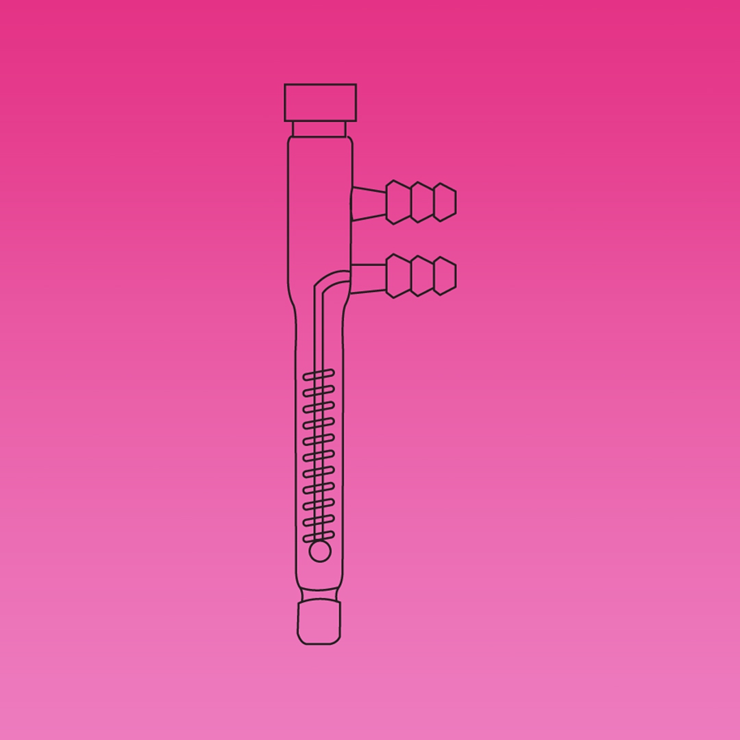 Condenser, Coil Reflux Condenser, Threaded, Microscale, APlus, Cone 14/10, Borosilicate Glass