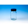 Bottle, Powder, Clear, Capacity 60ml, Black Screw Cap, Thread R3/38, Soda-Lime Glass