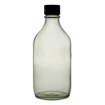 Bottle, Winchester, Clear, Black Screw Cap, Soda Glass (Type III)