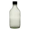 Bottle, Winchester, Clear, Black Screw Cap, Soda Glass (Type III)