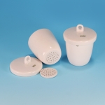 Cruciblerforated, Medium Form, With Lid, Porcelain