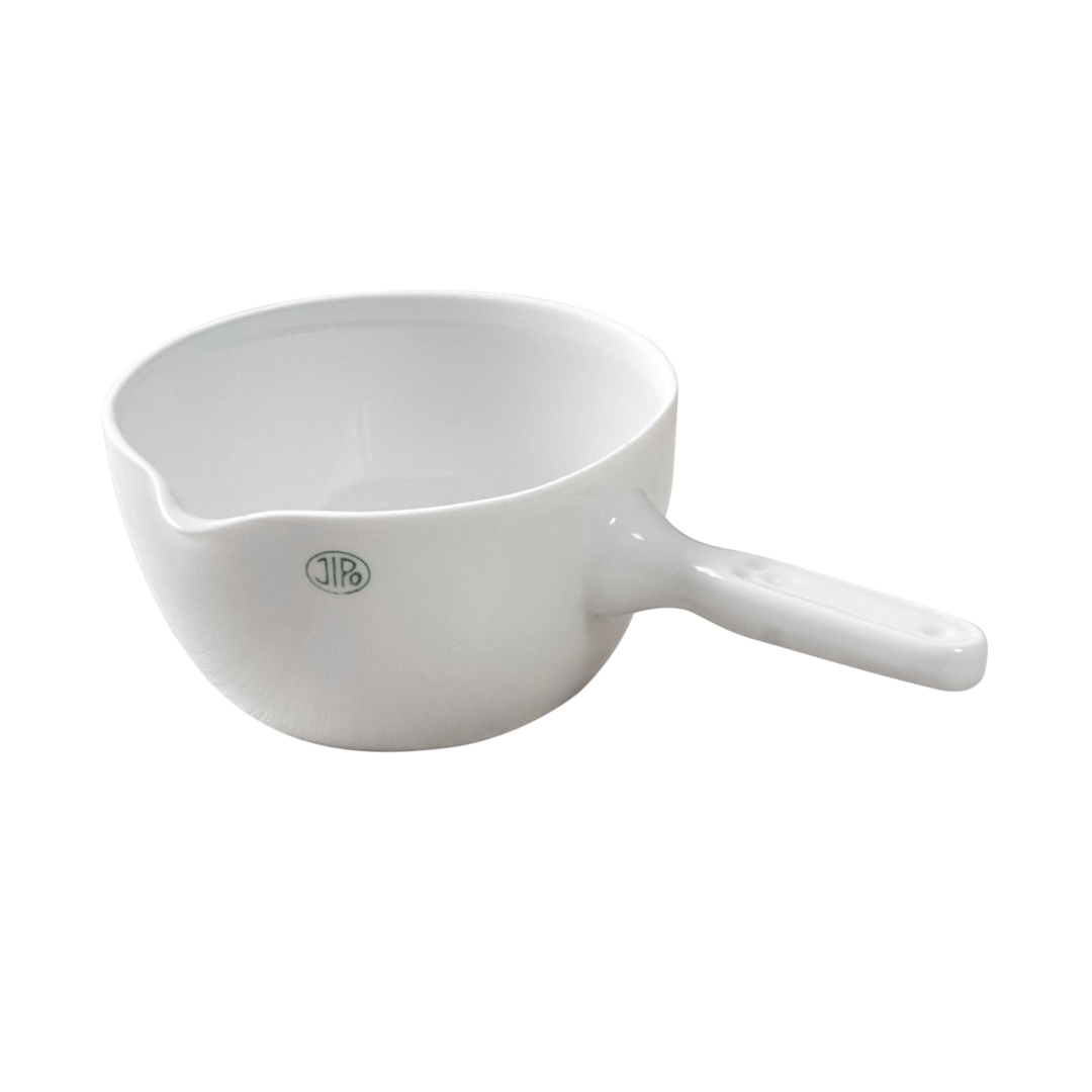 Dish, Evaporating Dish, With Handle, With Spout, Jipo, Diameter 45mm, Height 26mm, Capacity 22ml, Porcelain