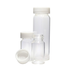 Universal Vial, Capacity 28ml, Unattached White Polypropylene Caps