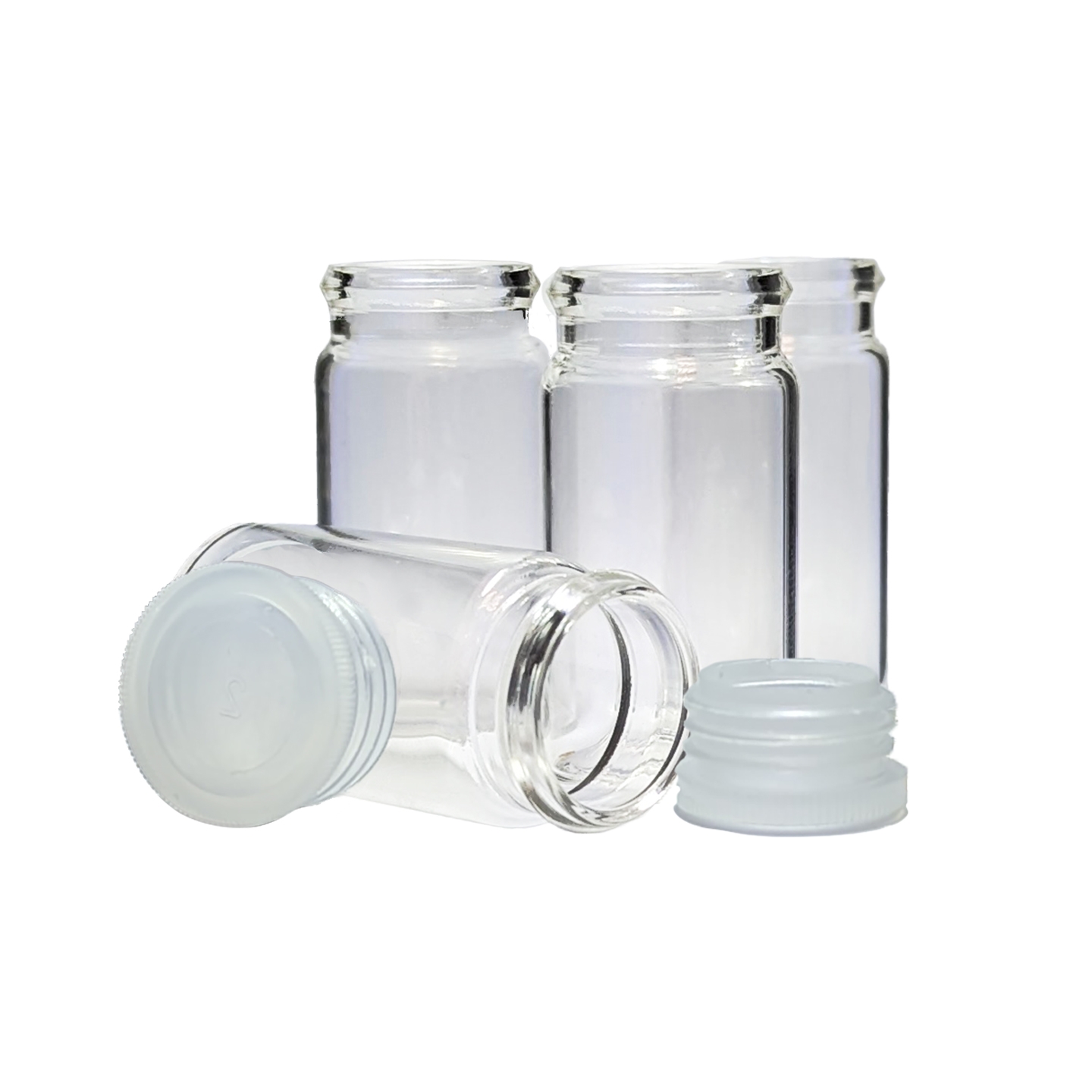 Vial, Rolled Rim Vial, Unattached Push In Closure, Glass, Capacity 7ml, Pack Size 100Pieces, Borosilicate Glass