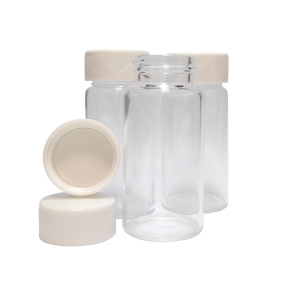 Vial, Scintillation Vial, Capacity 20ml, With Fitted White Screw Cap With Foil Faced Liner