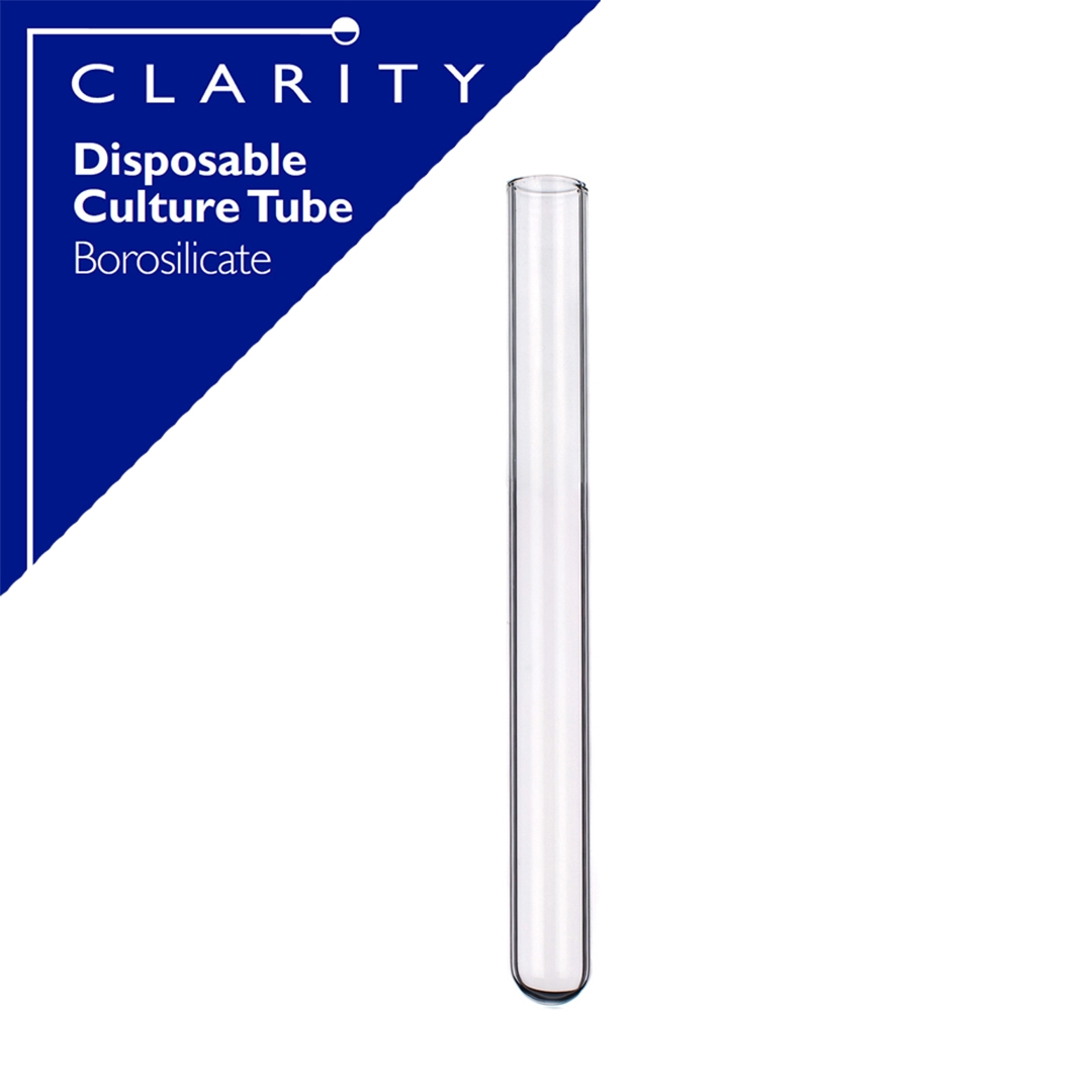 Tube, Disposable Culture Tube, Clear, ASTM E890-94, Clarity, Outer Diameter 25mm, Length 150mm, Borosilicate Glass