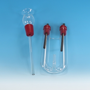 Tube, U Tube, With Two Carbon Electrodes, Glass
