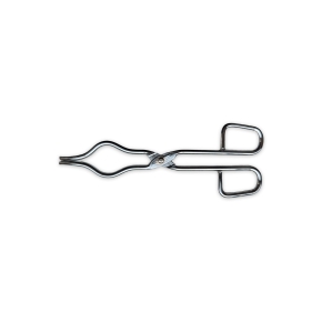 Crucible Tong, Plated Steel, Length 300mm, Bow Curved Tips, Flat Hinge