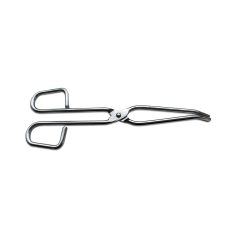 Crucible Tong, Plated Steel, Length 200mm, Straight Tips, Flat Hinge