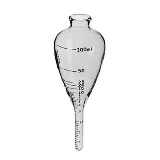 Tube, Centrifuge Tube, Pear-Shaped, White Scale, DWK, Capacity 100ml, Borosilicate Glass 3.3