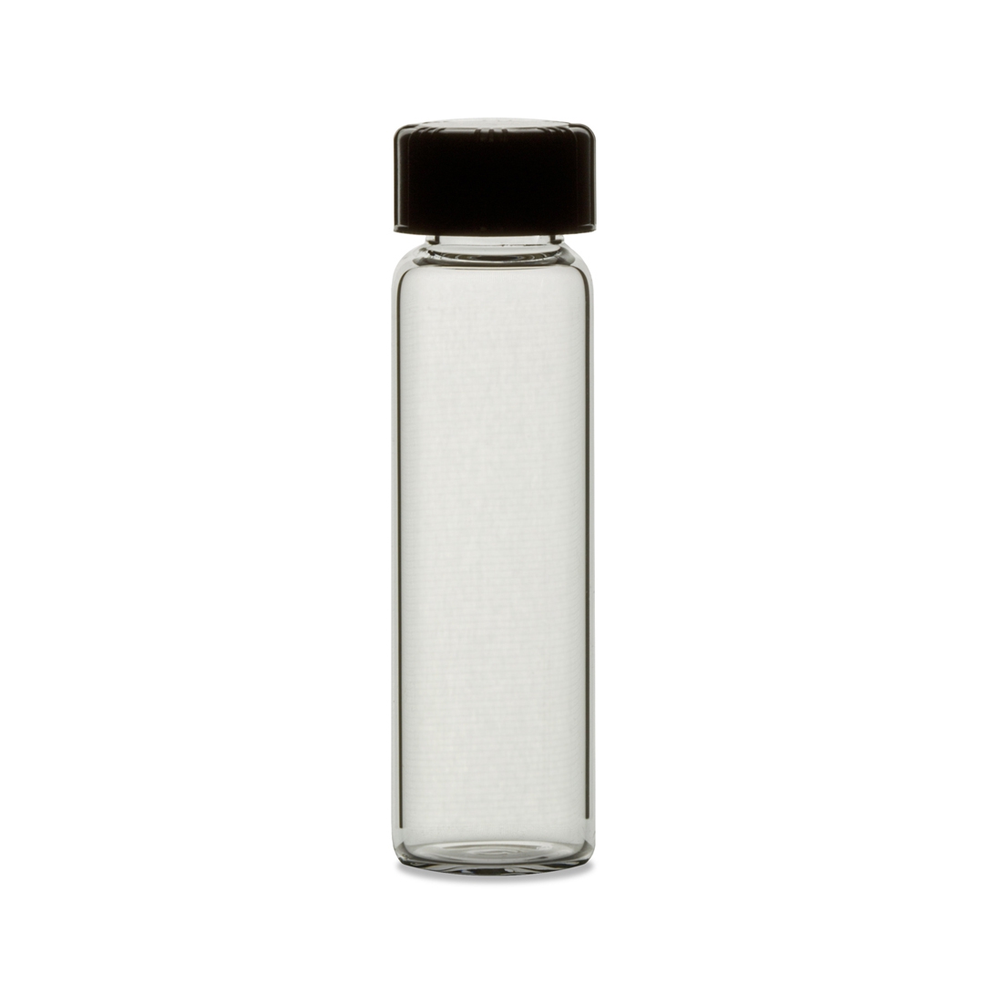 28X95 33 Exp Clear Glass Vials With Attached Open-Top Pp Caps, Ptfe-Faced Silicone Liners
