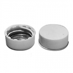 White Polypropylene Closures with Pulp-Backed Aluminum Foil Liners