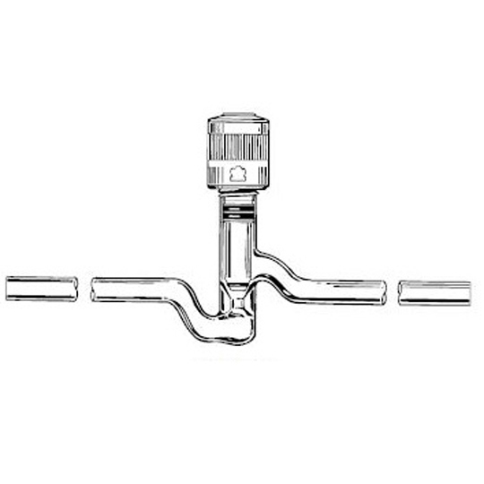 HI-VAC Straight Valves with Tip O-Rings and Glass Plug, DWK, Stem OD 9mm, Plug Material Borosilicate Glass 3.3, Bore Size 0-4mm, Borosilicate Glass 3.3