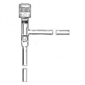 HI-VAC Right-Angle Valve with Tip O-Ring and Glass Plug