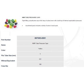 NMR Cap 5mm Yellow, Pack Of 100caps