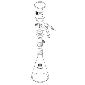 Microfiltration Assembly, Fritted Glass Support, Jointed, DWK, Funnel Capacity 30ml, Flask Capacity 1000ml, Joint Size 40/35, Borosilicate Glass 3.3