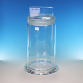 Museum Jar, Classic Lid, OD 200mm, Effective Height 120mm, Wall Thickness 5.0mm, Borosilicate 3.3 Glass