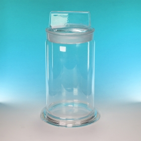 Museum Jar, Classic Lid, OD 150mm, Effective Height 100mm, Wall Thickness 5.0mm, Borosilicate 3.3 Glass