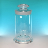 Museum Jar, Knob Lid, OD 80mm, Effective Height 160mm, Wall Thickness 3.5mm, Borosilicate 3.3 Glass