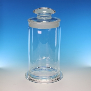 Museum Jar, Knob Lid, OD 50mm, Effective Height 700mm, Wall Thickness 3.5mm, Borosilicate 3.3 Glass