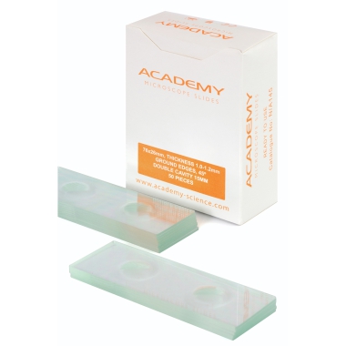 Microscope Slide, 76x26mm, 1.0-1.2mm, Type Double Cavity