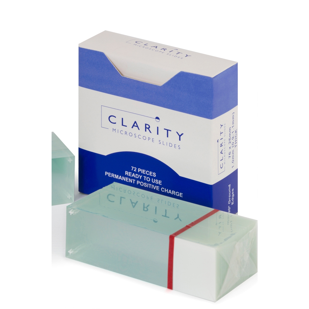 Microscope Slides Clarity 76x26 1.0mm Silane Treated, Green, Pack Of 50slides