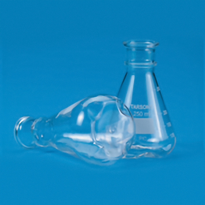 **DISCONTINUED** Flask, Conical Flask, With Screw Cap, Plastic TPX, Capacity 250ml, Plastic PC