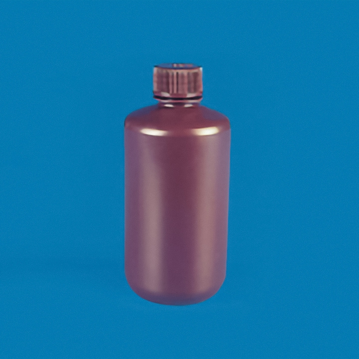 Bottle, Capacity 1000ml, Narrow Mouth, Amber, Material Plastic HDPE