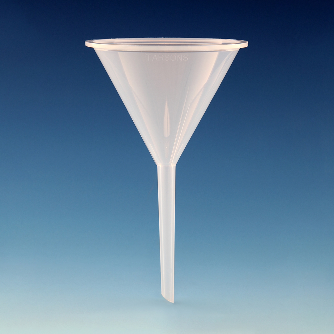 Funnel, Plain Funnel, Autoclavable, Inner Diameter Top: 50mm, Stem Length: 50mm, Plastic PP