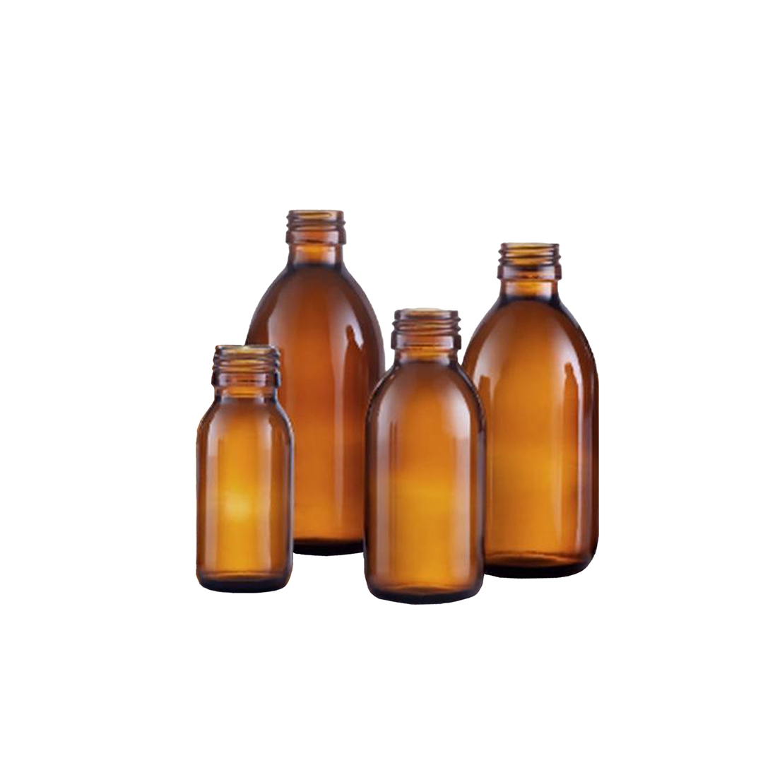 Bottle, Syrup Bottle, Amber, Capacity 100ml, Soda Glass (Type III)