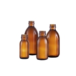 Bottle, Syrup Bottle, Amber, Soda Glass (Type III)