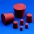 Kartell Conical Stoppers, Upper 23mm, Lower 16mm, Height 26mm, Material Red Rubber