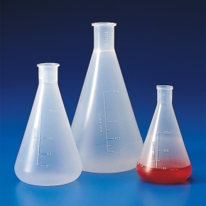 Kartell Conical Erlenmeyer Flasks, Graduation 25ml, Capacity 250ml, Neck NS 19/26, Material PP