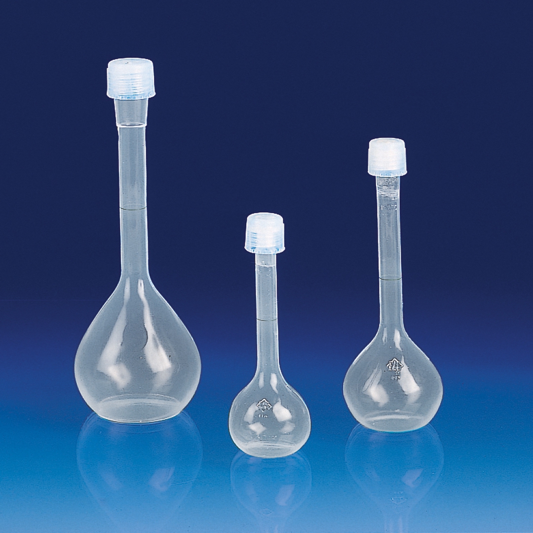 Kartell Volumetric Flasks, Capacity 100ml, Height 180mm, DIN Standard GL18, Material PFA