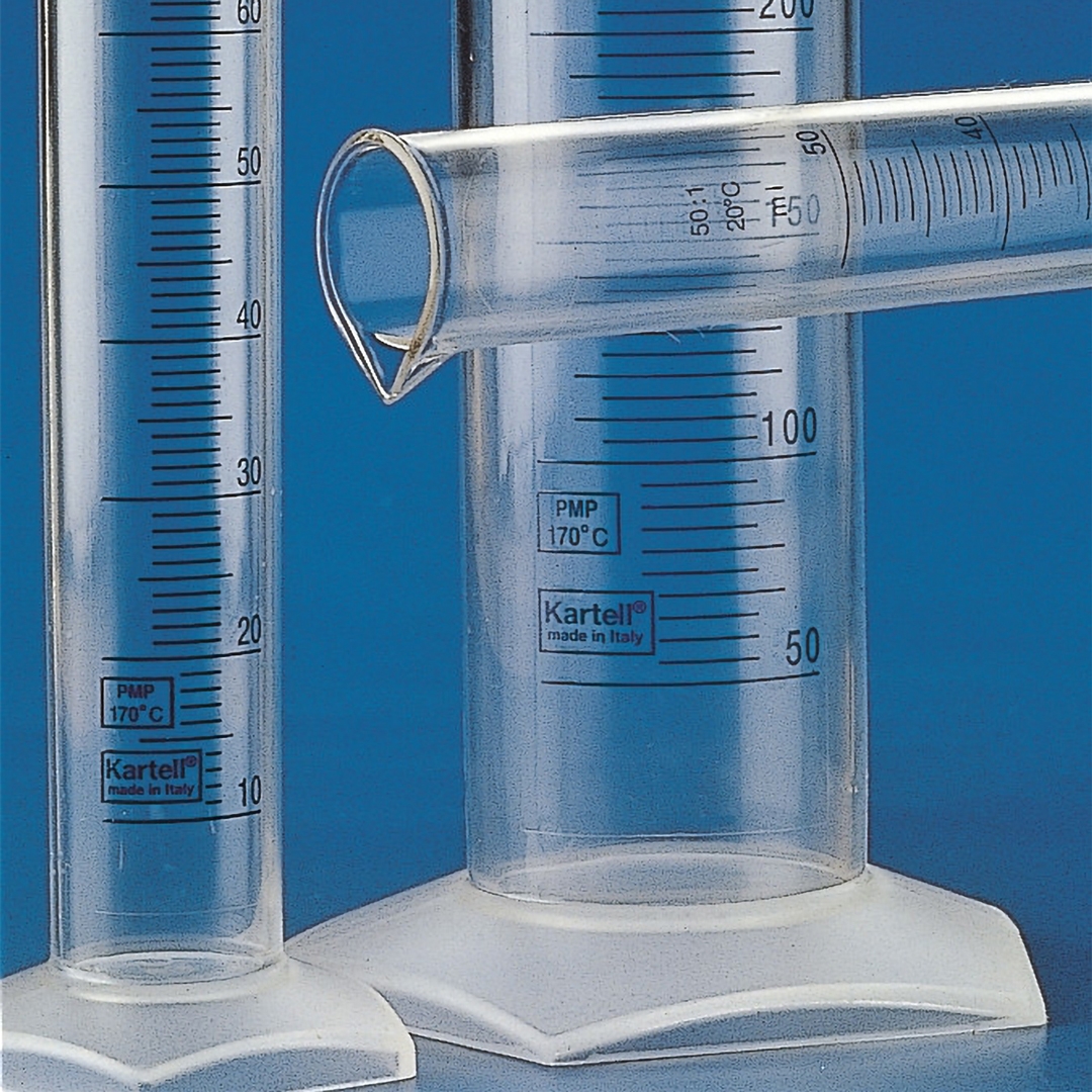 Measuring Cylinder, Tall Form, Capacity 250ml, Plastic, Polymethylpentene (PMP/TPX)