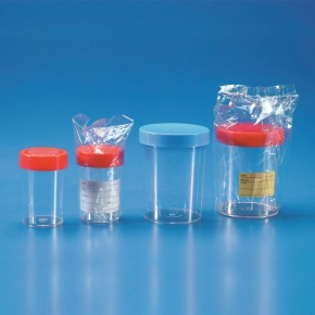 Kartell Containers For Urine And Biological Specimens, , Capacity 200ml, OD 66mm, Height 85.5mm, Material PS WITH PE AND PP SCREW CAP