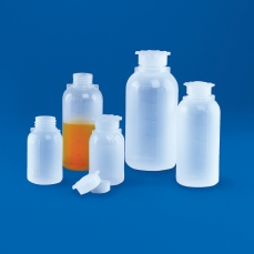 Kartell Graduated Narrow Neck Bottles Series 300, Capacity 50ml, Graduation 10ml, OD 39ml, Height 70mm, Mouth 18.5mm, Material PE (Body) PP (Cap)