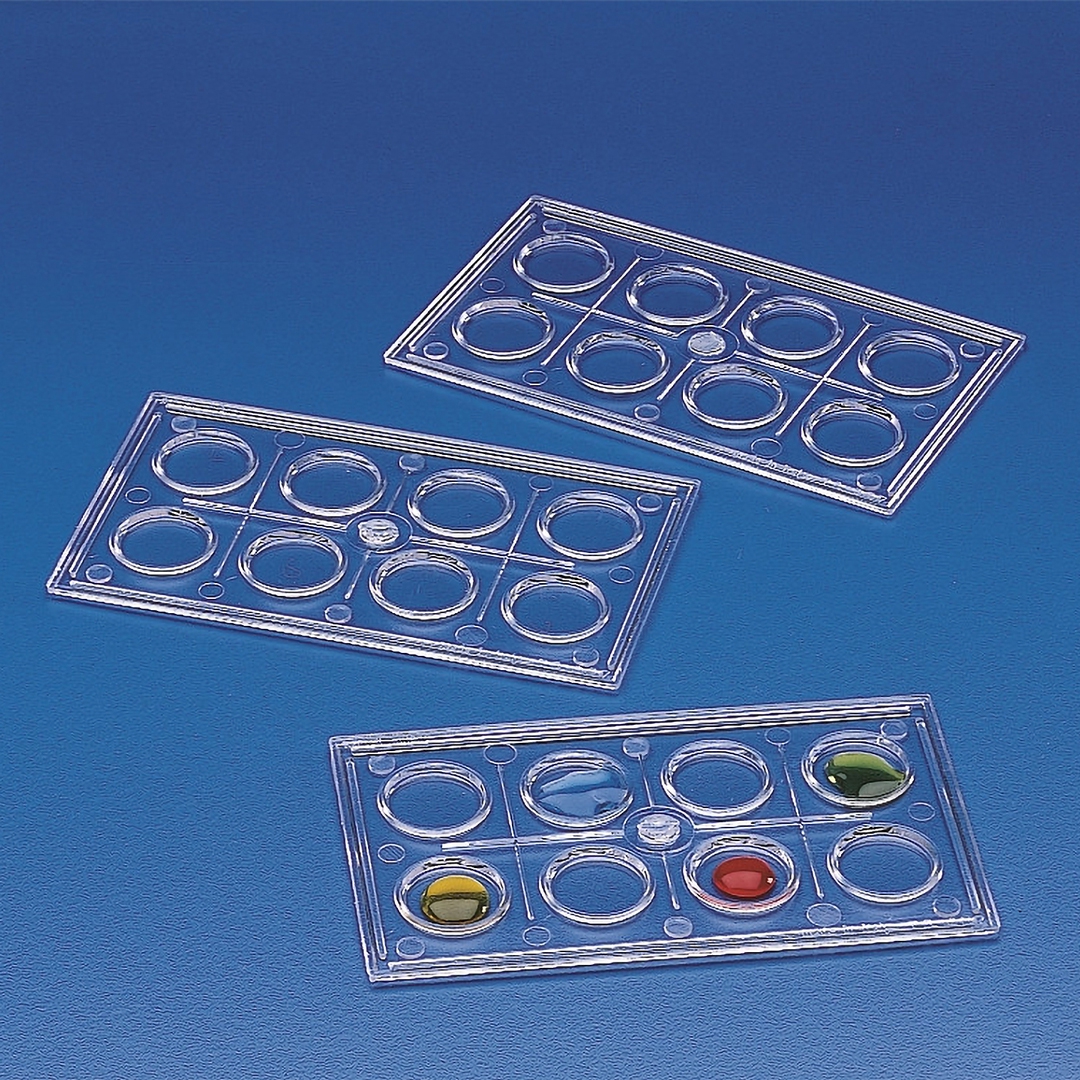Kartell Colorimetric 8 Cell Tray, Dimension 95x57mm, Cell 15mm, Cell dept. 2mm, Material PS