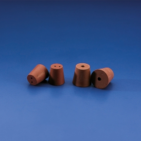 Kartell Conical 1 And 2 Hole Stoppers, Upper 54mm, Lower 41mm, OD 6mm, Height 53mm, Material Red Rubber