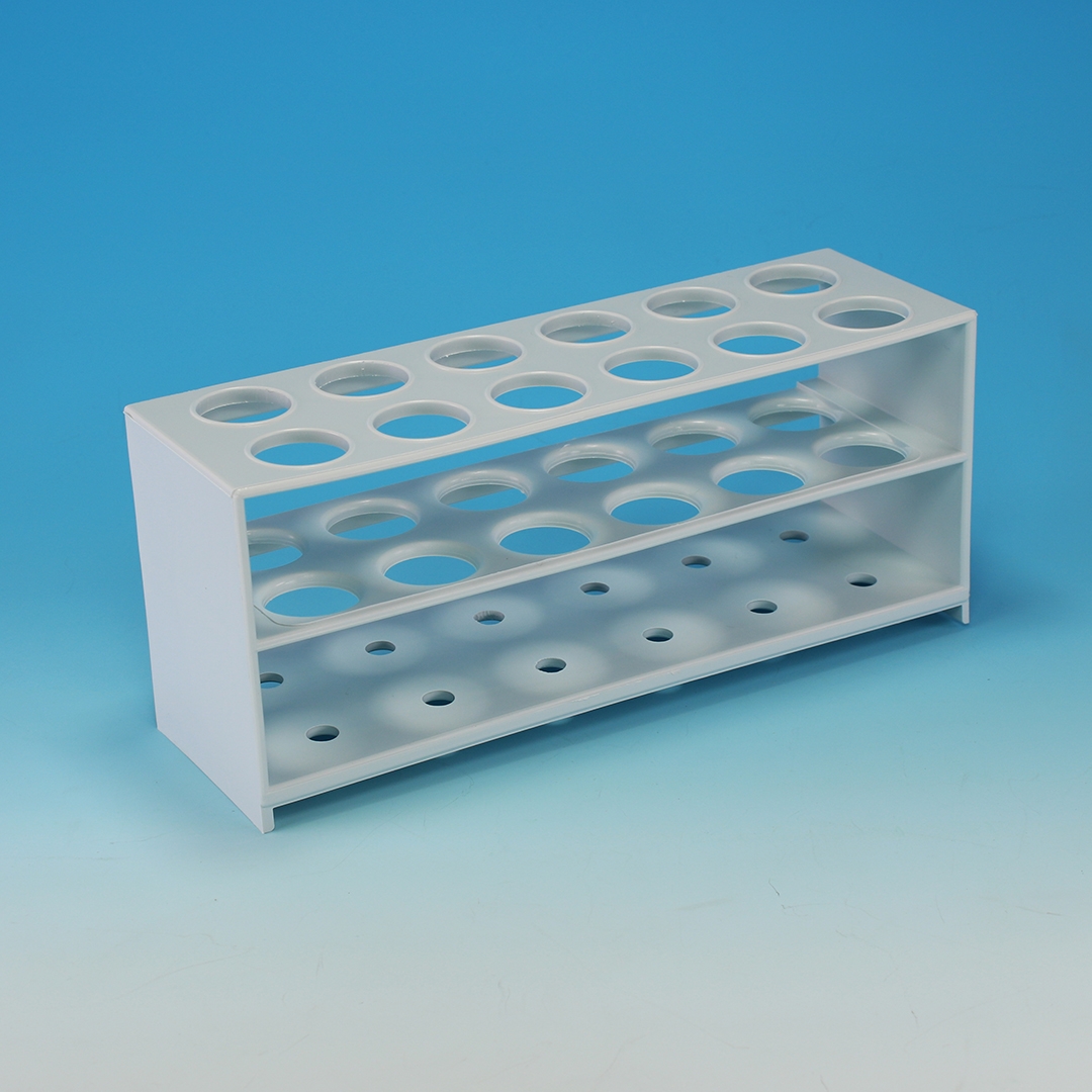 Test Tube, Racks, Two Three Tier, Numer of Tiers 2, Places 10, Hole Diameter 18mm, Plastic, Polypropylene (PP)