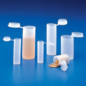 Kartell Samples Vials, Capacity 35ml, OD 31mm, Height 74.5mm, Wall thick. 1.6, Weight 14, Material PE