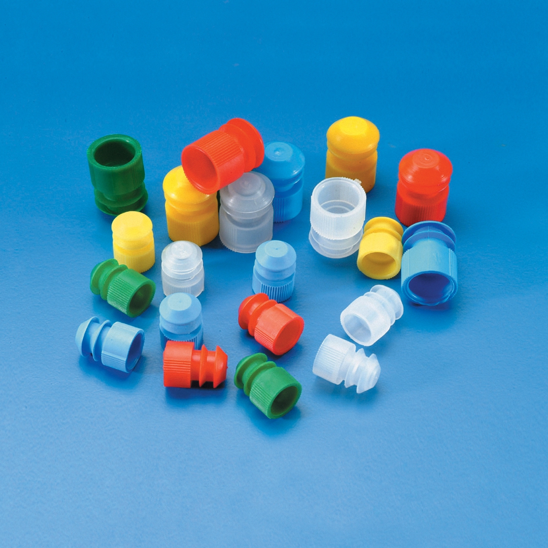 Kartell Finned Plugs For Disposable Tubes, Test tubes 15 - 17, Colour Blue, Material PE