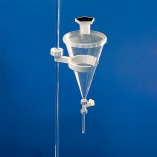 Kartell Graduated Separating Funnel, Capacity 500ml, Graduation 5ml, To Level 50ml, NS/DIN 29/32, Material PMP (TPX)