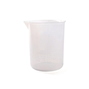 Beaker, Low Form Beaker, Moulded Graduations, With Spout, Capacity: 500ml, Sub Divisions: 50ml, Plastic